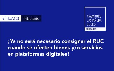 ¡Ya no será necesario consignar el RUC cuando se oferten bienes y/o servicios en plataformas digitales!